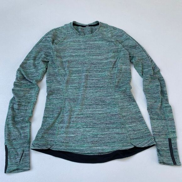Lululemon Swiftly Tech Long Sleeve Green Heather Size 6 Thumbholes Running Top - Picture 1 of 5